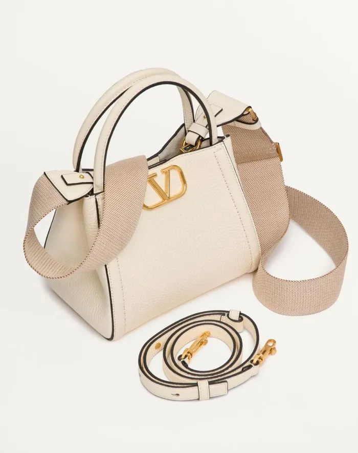 Valentino Top Handle Bags Woman Valentino Garavani Alltime Small Handbag In Grainy Calfskin For Woman In Porcelain Blue Porcelain Blue Valentino Top Handle Bags Woman Valentino Garavani Alltime Small Handbag In Grainy Calfskin For Woman In Porcelain Blue Porcelain Blue