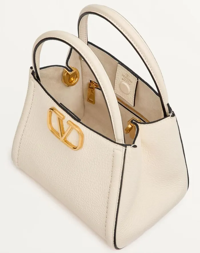 Valentino Top Handle Bags Woman Valentino Garavani Alltime Small Handbag In Grainy Calfskin For Woman In Porcelain Blue Porcelain Blue Valentino Top Handle Bags Woman Valentino Garavani Alltime Small Handbag In Grainy Calfskin For Woman In Porcelain Blue Porcelain Blue