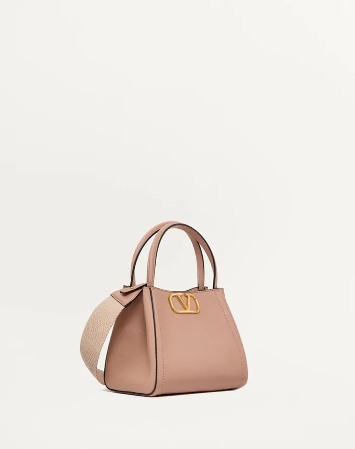 Valentino Top Handle Bags Woman Valentino Garavani Alltime Small Handbag In Grainy Calfskin For Woman In Porcelain Blue Porcelain Blue Valentino Top Handle Bags Woman Valentino Garavani Alltime Small Handbag In Grainy Calfskin For Woman In Porcelain Blue Porcelain Blue