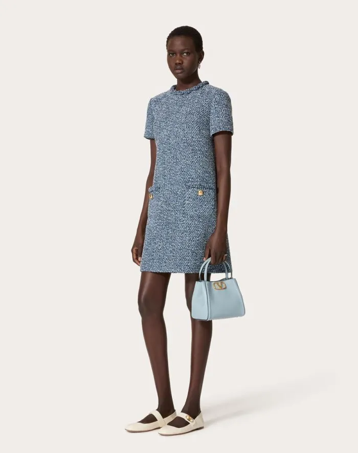 Valentino Top Handle Bags Woman Valentino Garavani Alltime Small Handbag In Grainy Calfskin For Woman In Porcelain Blue Porcelain Blue Valentino Top Handle Bags Woman Valentino Garavani Alltime Small Handbag In Grainy Calfskin For Woman In Porcelain Blue Porcelain Blue