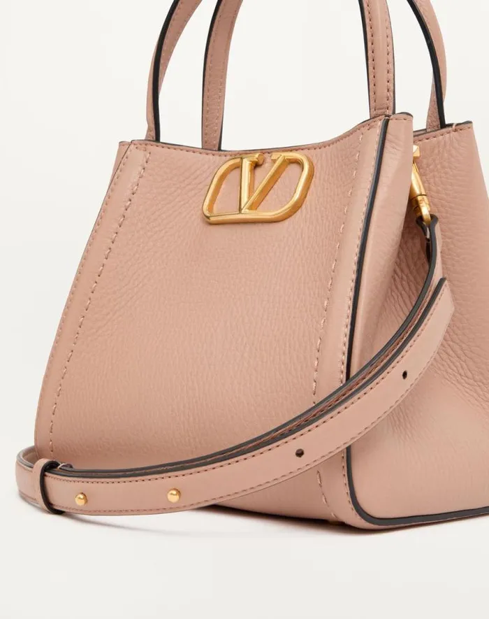 Valentino Top Handle Bags Woman Valentino Garavani Alltime Small Handbag In Grainy Calfskin For Woman In Porcelain Blue Porcelain Blue Valentino Top Handle Bags Woman Valentino Garavani Alltime Small Handbag In Grainy Calfskin For Woman In Porcelain Blue Porcelain Blue