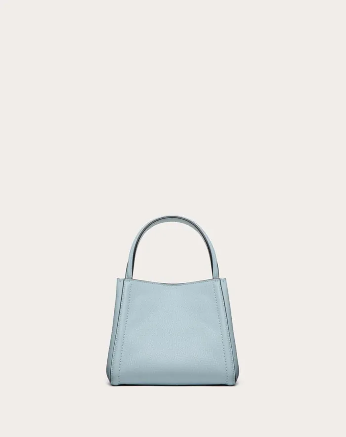 Valentino Top Handle Bags Woman Valentino Garavani Alltime Small Handbag In Grainy Calfskin For Woman In Porcelain Blue Porcelain Blue Valentino Top Handle Bags Woman Valentino Garavani Alltime Small Handbag In Grainy Calfskin For Woman In Porcelain Blue Porcelain Blue