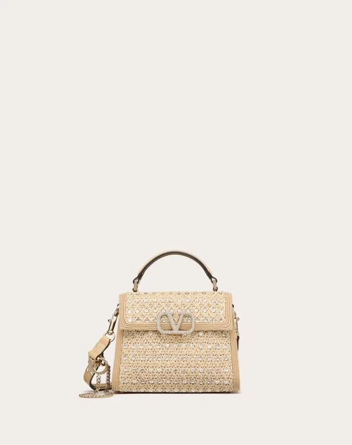 Valentino Top Handle Bags Woman Valentino Garavani Vsling Mini Embroidered Handbag For Woman In Naturalcrystalbeige Naturalcrystalbeige Valentino Top Handle Bags Woman Valentino Garavani Vsling Mini Embroidered Handbag For Woman In Naturalcrystalbeige Naturalcrystalbeige