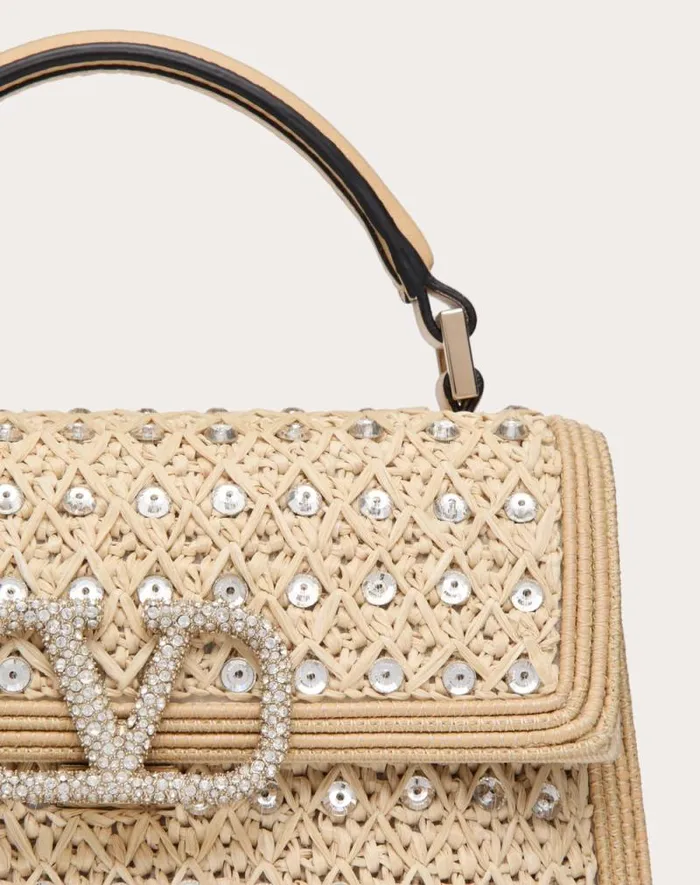 Valentino Top Handle Bags Woman Valentino Garavani Vsling Mini Embroidered Handbag For Woman In Naturalcrystalbeige Naturalcrystalbeige Valentino Top Handle Bags Woman Valentino Garavani Vsling Mini Embroidered Handbag For Woman In Naturalcrystalbeige Naturalcrystalbeige