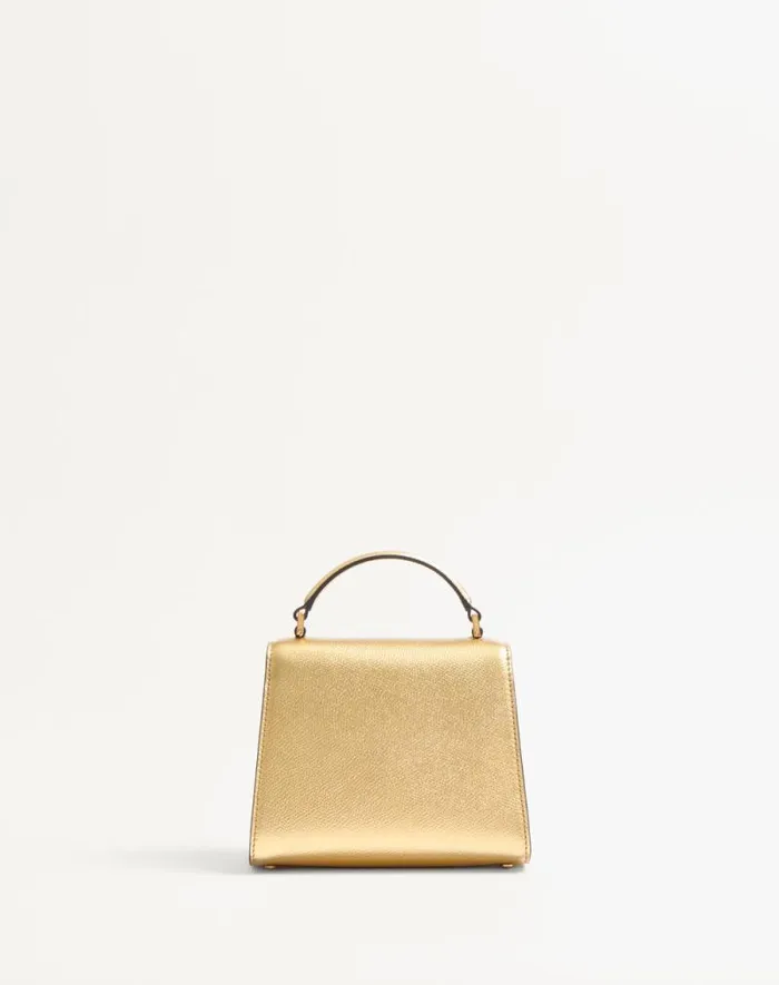 Valentino Top Handle Bags Woman Valentino Garavani Vsling Mini Handbag In Laminated Grainy Calfskin With Jewel Logo For Woman In Violet Violet Valentino Top Handle Bags Woman Valentino Garavani Vsling Mini Handbag In Laminated Grainy Calfskin With Jewel Logo For Woman In Violet Violet