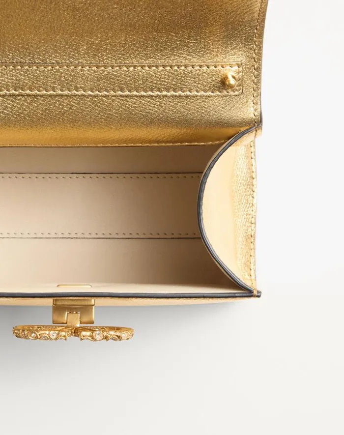Valentino Top Handle Bags Woman Valentino Garavani Vsling Mini Handbag In Laminated Grainy Calfskin With Jewel Logo For Woman In Violet Violet Valentino Top Handle Bags Woman Valentino Garavani Vsling Mini Handbag In Laminated Grainy Calfskin With Jewel Logo For Woman In Violet Violet