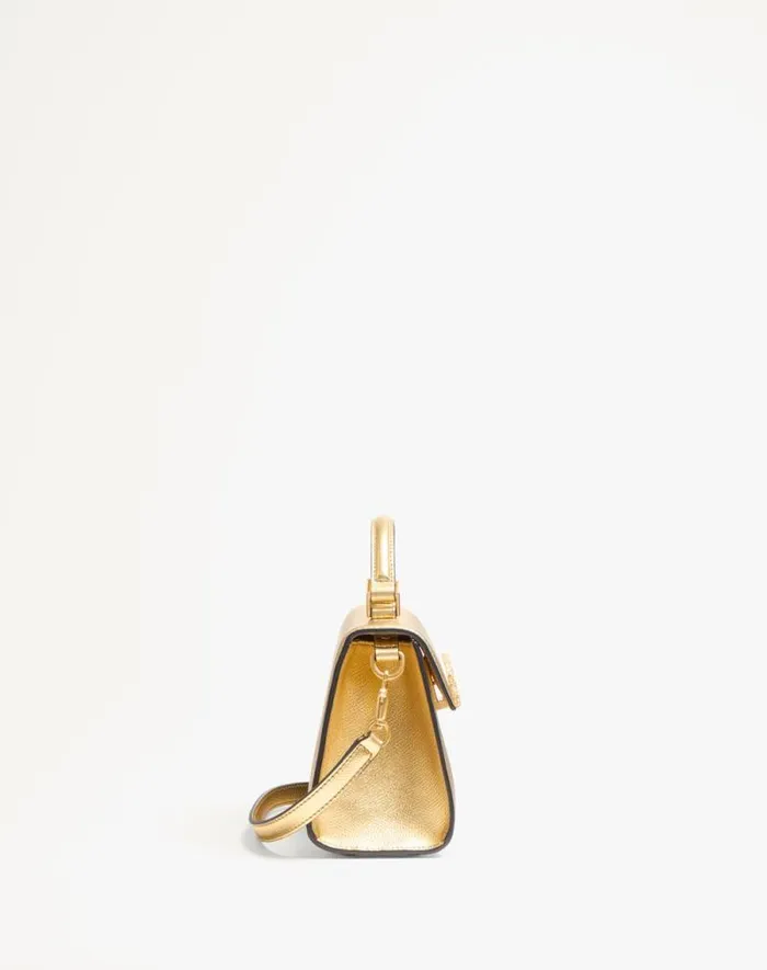 Valentino Top Handle Bags Woman Valentino Garavani Vsling Mini Handbag In Laminated Grainy Calfskin With Jewel Logo For Woman In Violet Violet Valentino Top Handle Bags Woman Valentino Garavani Vsling Mini Handbag In Laminated Grainy Calfskin With Jewel Logo For Woman In Violet Violet