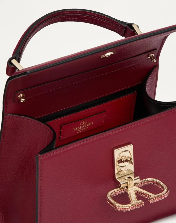 Valentino Top Handle Bags Woman Valentino Garavani Vsling Mini Handbag With Jewel Logo For Woman In Dark Red Dark Red Valentino Top Handle Bags Woman Valentino Garavani Vsling Mini Handbag With Jewel Logo For Woman In Dark Red Dark Red
