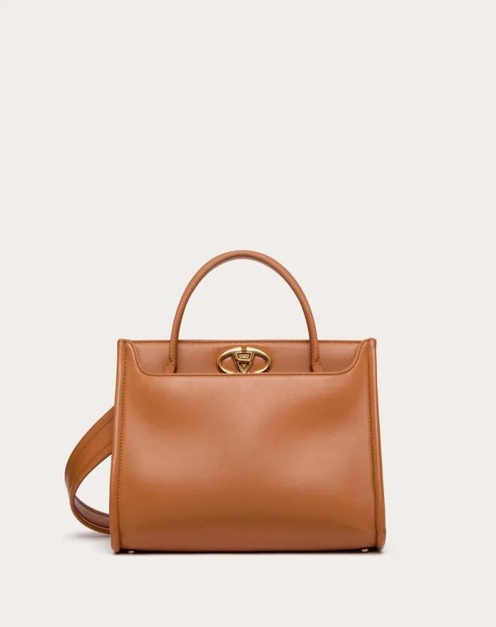 Valentino Top Handle Bags Woman Vlogo Locker Small Calfskin Handbag For Woman In Almond Almond Valentino Top Handle Bags Woman Vlogo Locker Small Calfskin Handbag For Woman In Almond Almond