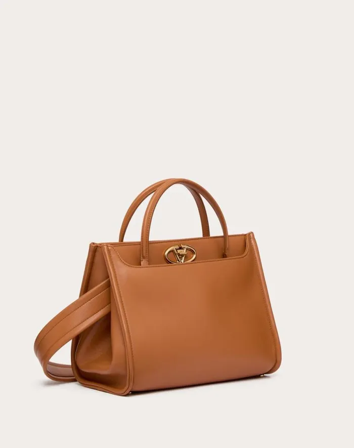 Valentino Top Handle Bags Woman Vlogo Locker Small Calfskin Handbag For Woman In Almond Almond Valentino Top Handle Bags Woman Vlogo Locker Small Calfskin Handbag For Woman In Almond Almond