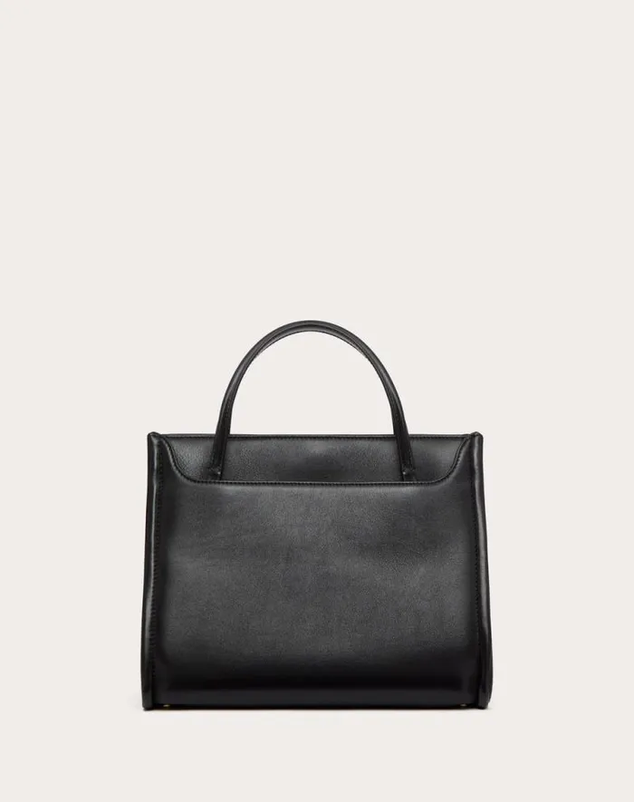 Valentino Top Handle Bags Woman Vlogo Locker Small Calfskin Handbag For Woman In Black Black Valentino Top Handle Bags Woman Vlogo Locker Small Calfskin Handbag For Woman In Black Black