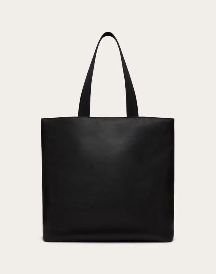 Valentino Totes Man Valentino Garavani Noir Nappa Leather Shopper For Man In Black Black Valentino Totes Man Valentino Garavani Noir Nappa Leather Shopper For Man In Black Black