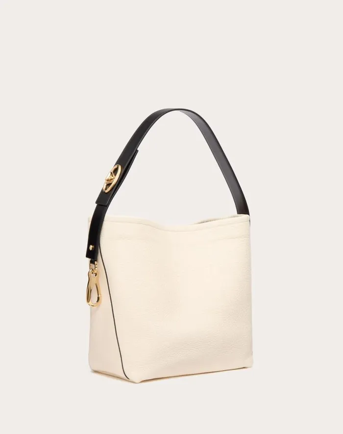 Valentino Totes Woman Valentino Garavani Locker Shopping Bag In Nappa For Woman In Ivory Ivory Valentino Totes Woman Valentino Garavani Locker Shopping Bag In Nappa For Woman In Ivory Ivory