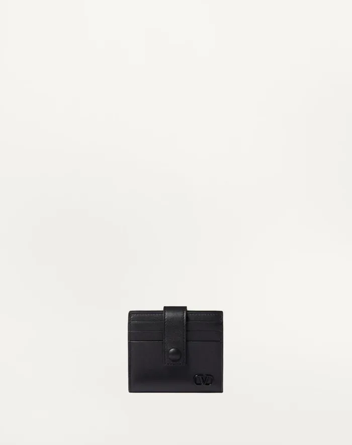 Valentino Wallets And Small Leather Goods Man Mini Vlogo Signature Calfskin Cardholder For Man In Black Black Valentino Wallets And Small Leather Goods Man Mini Vlogo Signature Calfskin Cardholder For Man In Black Black