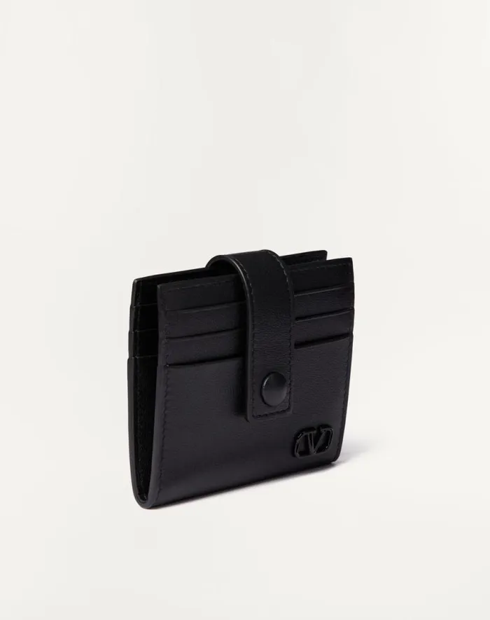 Valentino Wallets And Small Leather Goods Man Mini Vlogo Signature Calfskin Cardholder For Man In Black Black Valentino Wallets And Small Leather Goods Man Mini Vlogo Signature Calfskin Cardholder For Man In Black Black