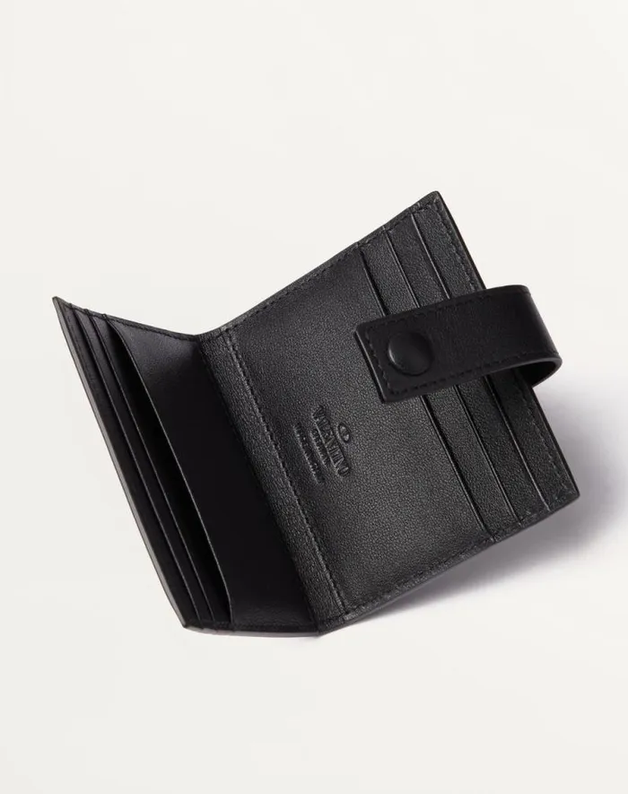 Valentino Wallets And Small Leather Goods Man Mini Vlogo Signature Calfskin Cardholder For Man In Black Black Valentino Wallets And Small Leather Goods Man Mini Vlogo Signature Calfskin Cardholder For Man In Black Black