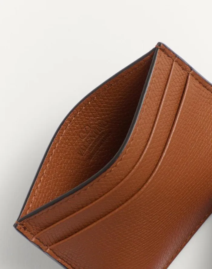 Valentino Wallets And Small Leather Goods Man Vlogo Signature Grainy Calfskin Card Holder For Man In Saddle Brown Saddle Brown Valentino Wallets And Small Leather Goods Man Vlogo Signature Grainy Calfskin Card Holder For Man In Saddle Brown Saddle Brown