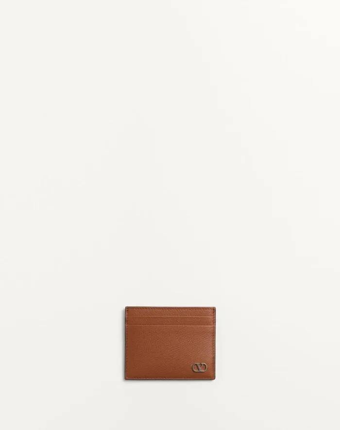 Valentino Wallets And Small Leather Goods Man Vlogo Signature Grainy Calfskin Card Holder For Man In Saddle Brown Saddle Brown Valentino Wallets And Small Leather Goods Man Vlogo Signature Grainy Calfskin Card Holder For Man In Saddle Brown Saddle Brown