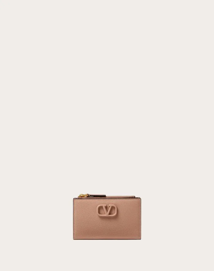Valentino Wallets And Small Leather Goods Woman Vlogo Signature Grainy Calfskin Cardholder Wth Zipper For Woman In Rose Cannelle Rose Cannelle Valentino Wallets And Small Leather Goods Woman Vlogo Signature Grainy Calfskin Cardholder Wth Zipper For Woman In Rose Cannelle Rose Cannelle