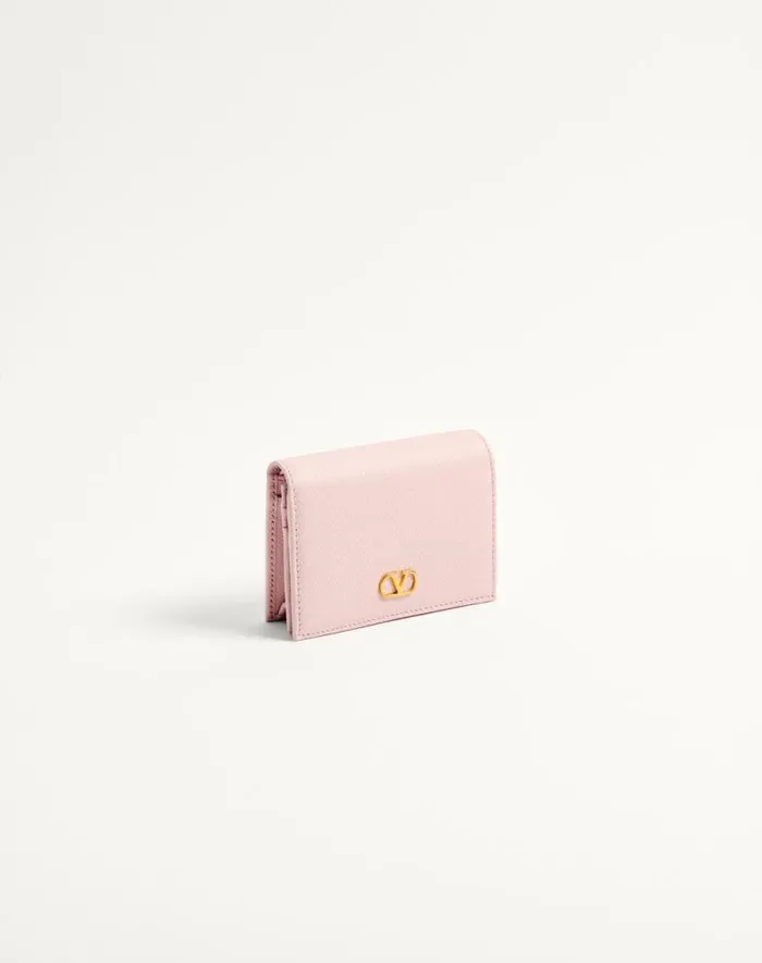 Valentino Wallets And Small Leather Goods Woman Vlogo Signature Grainy Calfskin Wallet For Woman In Rose Quartz Rose Quartz Valentino Wallets And Small Leather Goods Woman Vlogo Signature Grainy Calfskin Wallet For Woman In Rose Quartz Rose Quartz