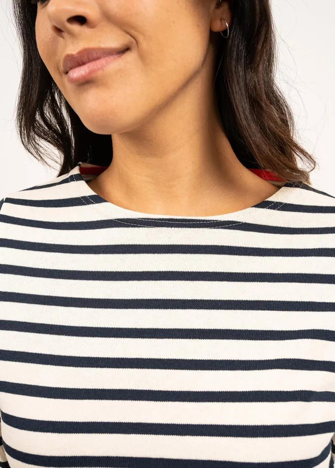 Vaujany Striped Shirt With Heart Elbow Patches Ecrunavy Women Saint James Breton Striped Shirts