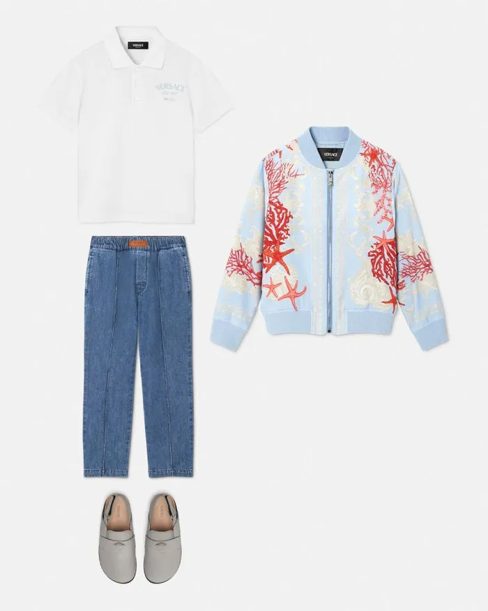 Versace Logo Kids Jeans Blue Children Versace Clothing