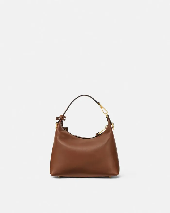 Versace Tag Hobo Handbag Brown Women Versace Top Handle