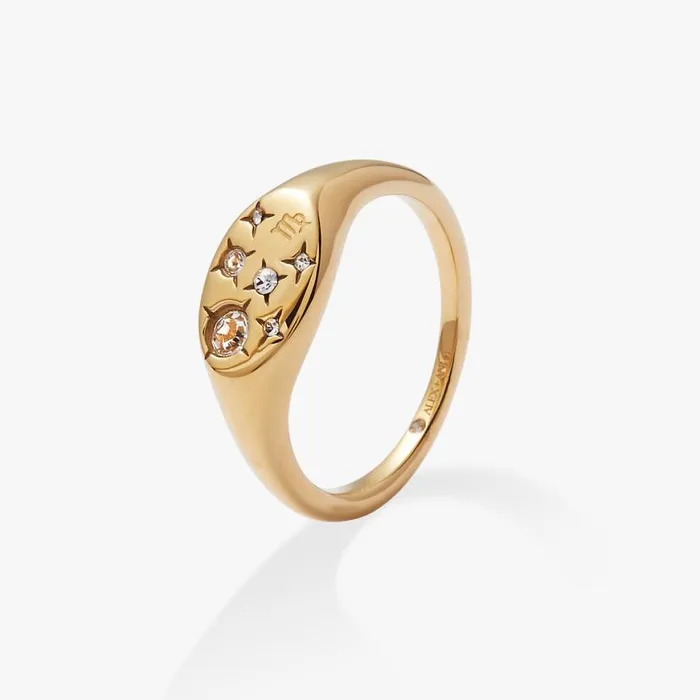 Virgo Zodiac Ring Stainless Steel Gold Women Alex And Ani Birthday