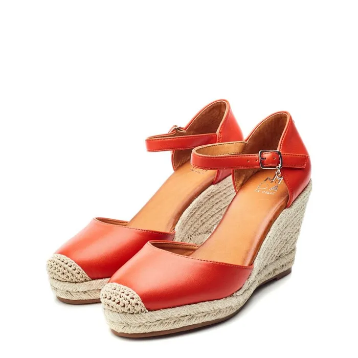Wedge Sandals Women Moda In Pelle Gael Orange Synthetic