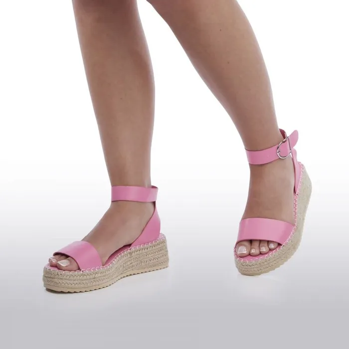 Wedge Sandals Women Moda In Pelle Nasha Pink Porvair