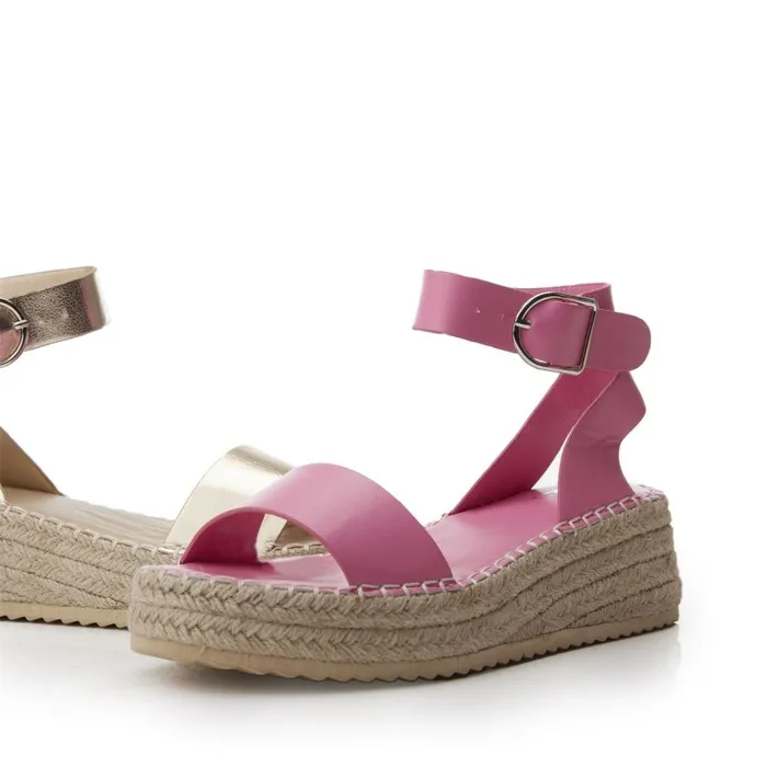 Wedge Sandals Women Moda In Pelle Nasha Pink Porvair