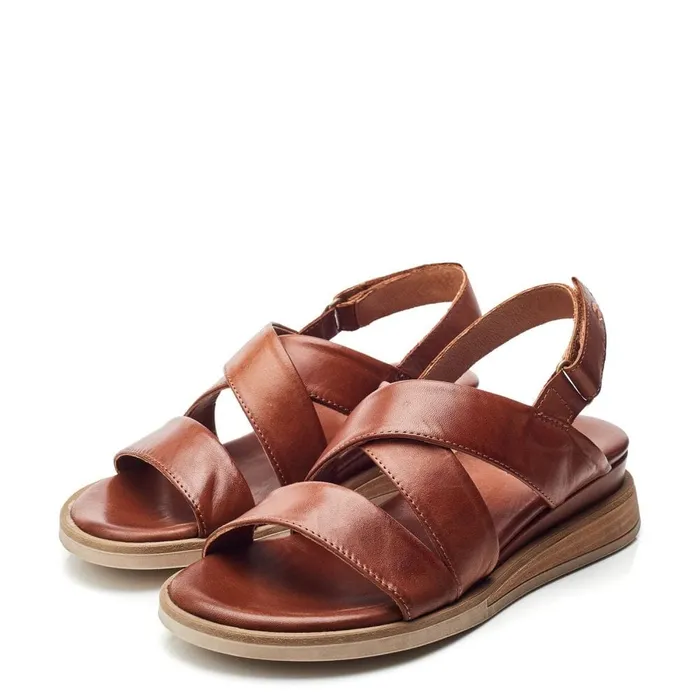 Wedge Sandals Women Moda In Pelle Shoon Sh Iranna Tan Leather