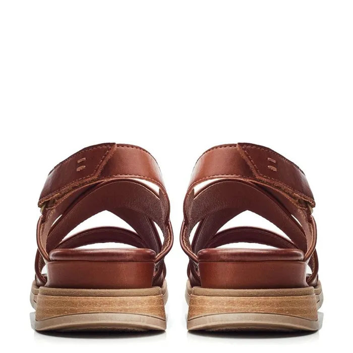 Wedge Sandals Women Moda In Pelle Shoon Sh Iranna Tan Leather