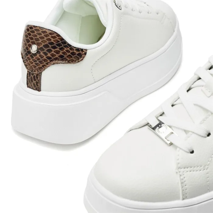 Wedge Trainers Women Moda In Pelle Adleena White Porvair