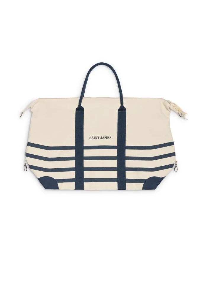 Week End Bag Striped Duffle Bag 100 Cotton Ecrunavy Women Saint James Bags