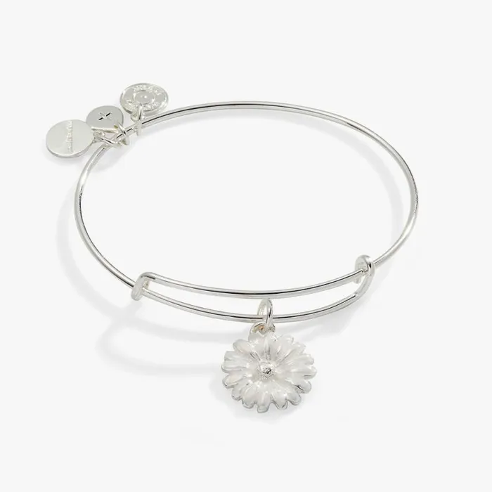 White Daisy Charm Bangle Bracelet Silver Women Alex And Ani Iconic Alex And Ani White Daisy Charm Bangle Bracelet Silver Women Alex And Ani Iconic Alex And Ani