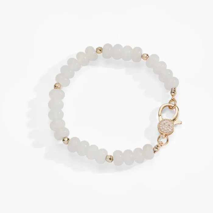 White Jade Caribiner Bracelet Gold Women Alex And Ani Luck Prosperity