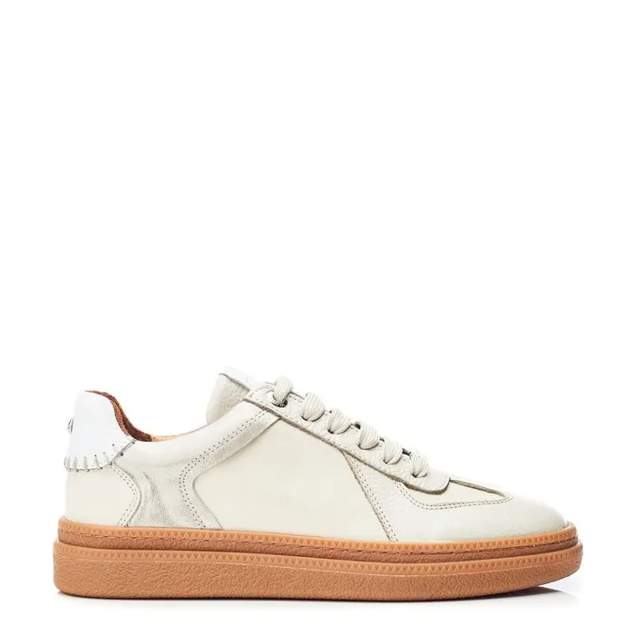White Trainers Women Moda In Pelle Anilla Off White Leather