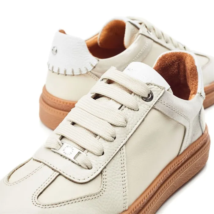 White Trainers Women Moda In Pelle Anilla Off White Leather
