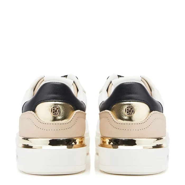 White Trainers Women Moda In Pelle Berneen White Leopard Porvair