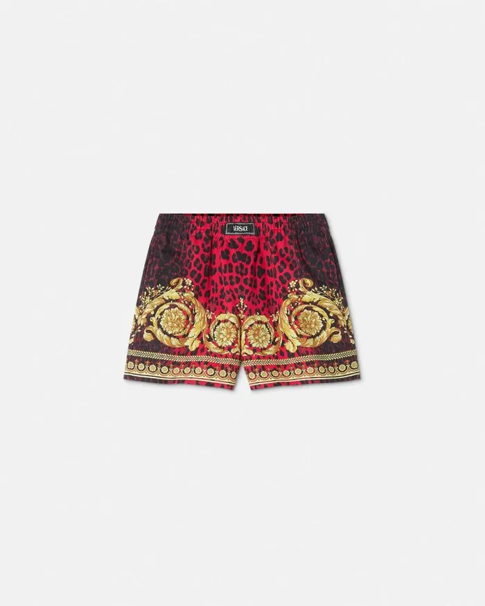 Wild Barocco Gabardine Kids Shorts Printred Children Versace Clothing