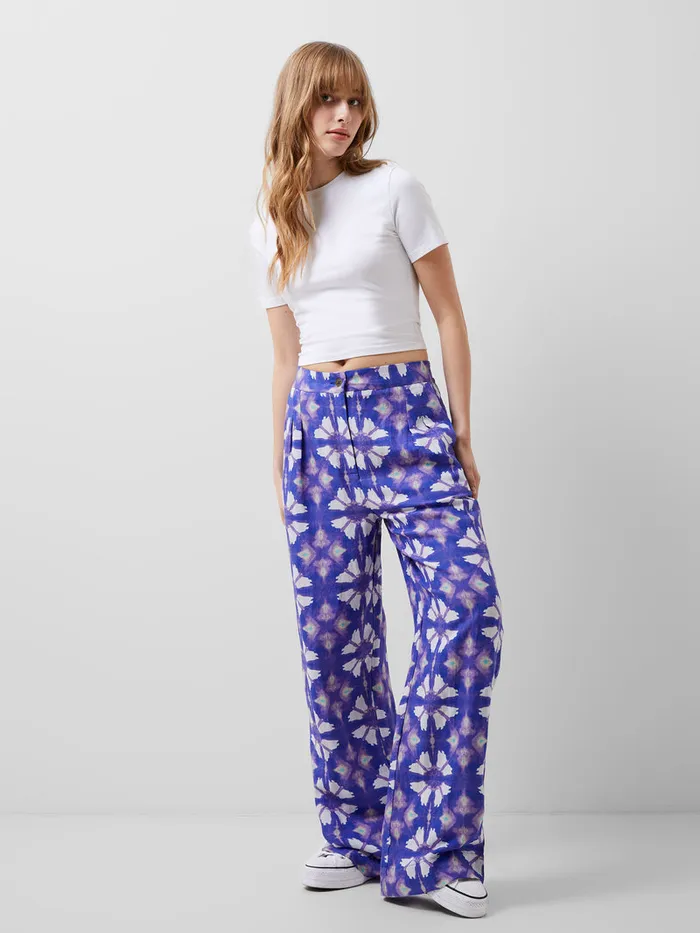 Woman CoOrds French Connection Dory Birdie Linen Trousers Royal Blue