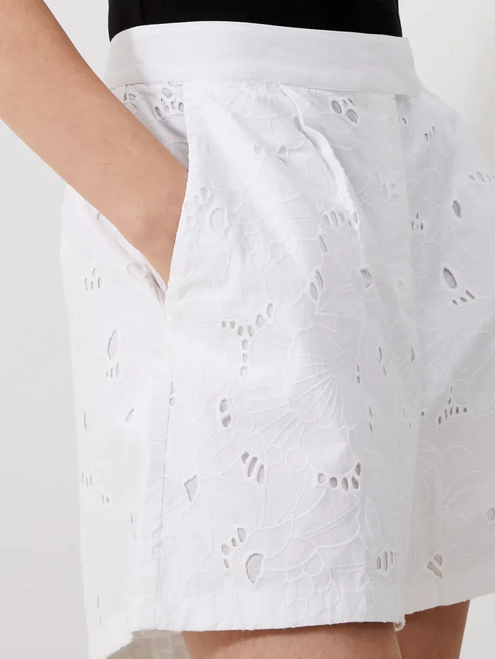Woman CoOrds French Connection Rhodes Cotton Embroidered Shorts Linen White Woman CoOrds French Connection Rhodes Cotton Embroidered Shorts Linen White