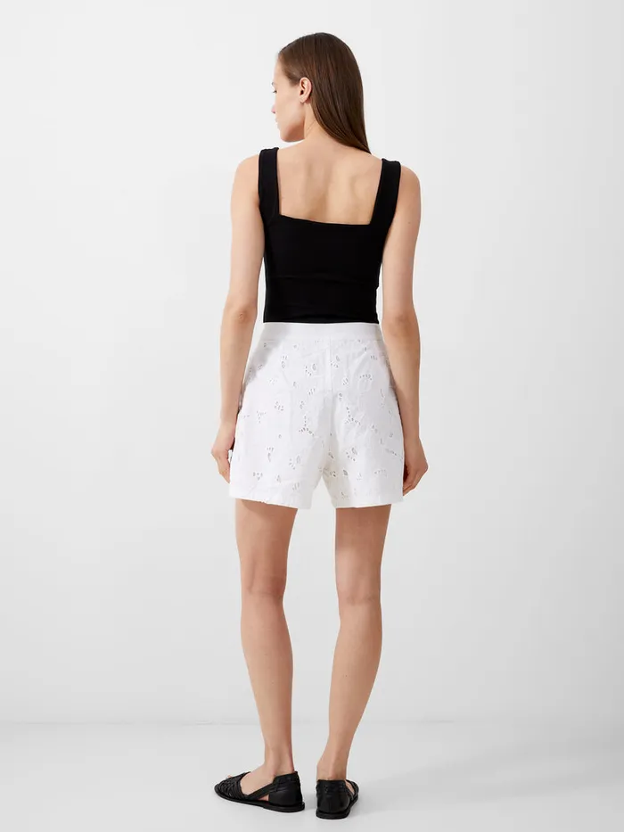 Woman CoOrds French Connection Rhodes Cotton Embroidered Shorts Linen White Woman CoOrds French Connection Rhodes Cotton Embroidered Shorts Linen White