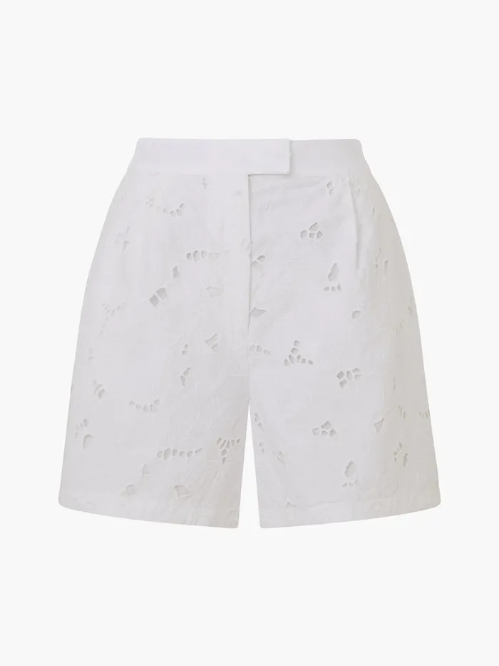 Woman CoOrds French Connection Rhodes Cotton Embroidered Shorts Linen White Woman CoOrds French Connection Rhodes Cotton Embroidered Shorts Linen White