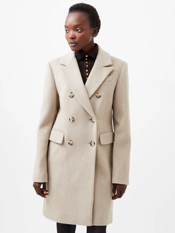 Woman Coats and Jackets French Connection Adele Felt Coat Beige Woman Coats and Jackets French Connection Adele Felt Coat Beige