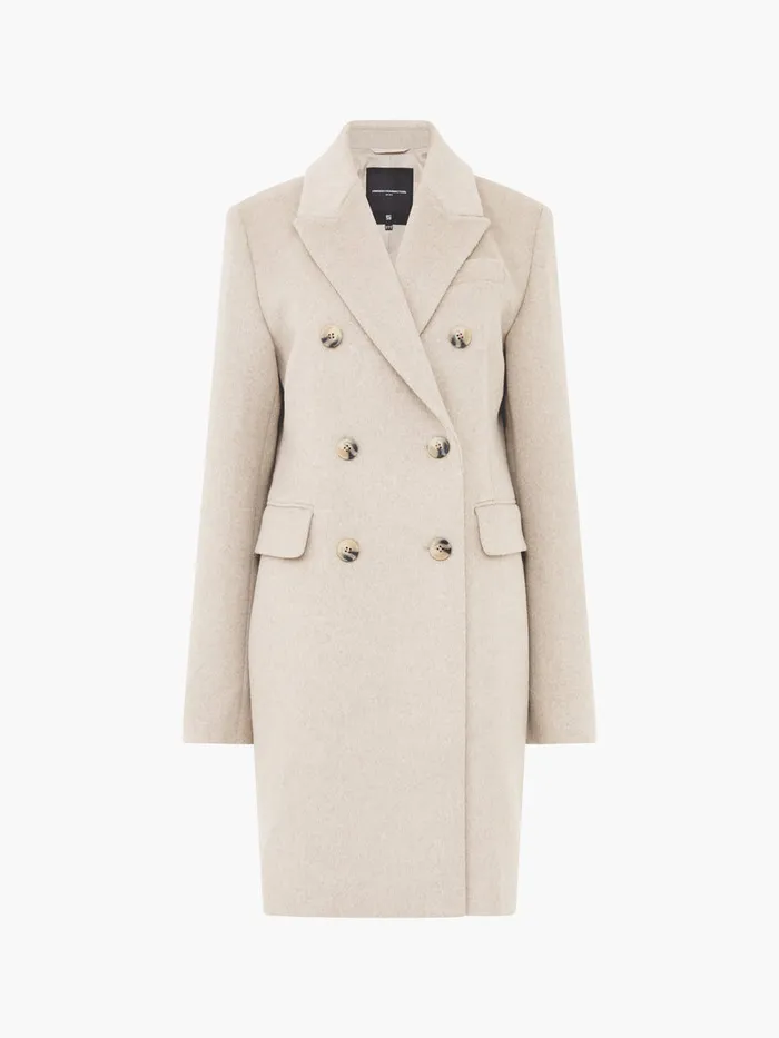 Woman Coats and Jackets French Connection Adele Felt Coat Beige Woman Coats and Jackets French Connection Adele Felt Coat Beige