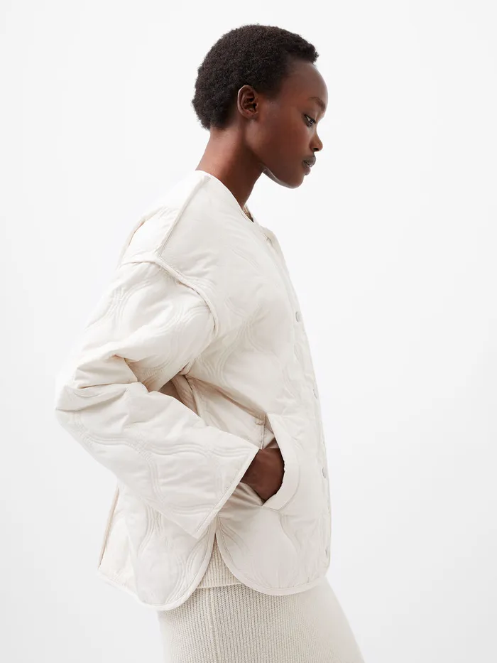 Woman Coats and Jackets French Connection Aris Quilted Jacket Classic Cream