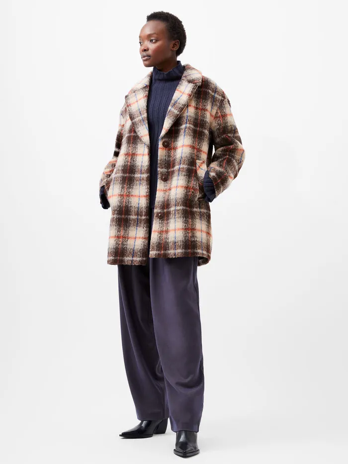 Woman Coats and Jackets French Connection Blake Check Coat Black Multi Woman Coats and Jackets French Connection Blake Check Coat Black Multi