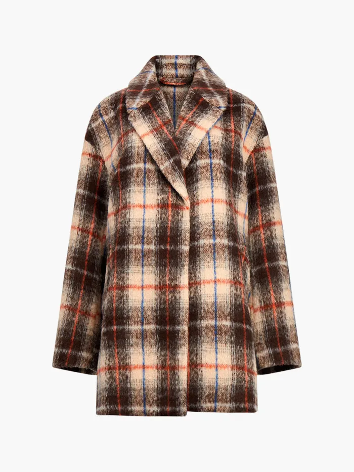 Woman Coats and Jackets French Connection Blake Check Coat Black Multi Woman Coats and Jackets French Connection Blake Check Coat Black Multi